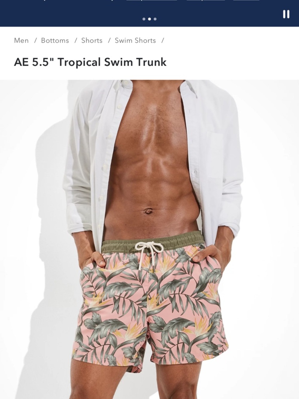 AE 5.5" Tropical Pink Men's Swim Trunks